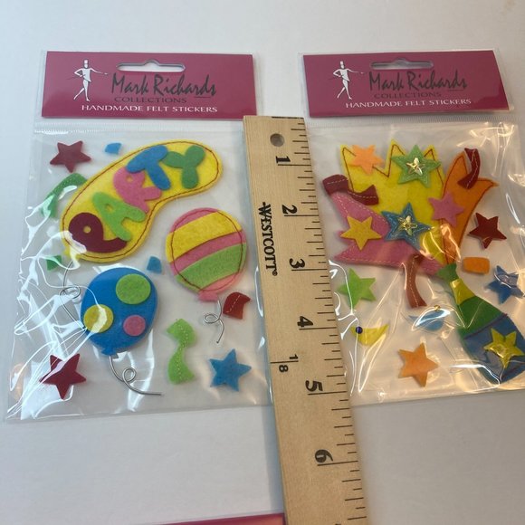 Scrapbook Embellishments Felt Stickers Party Balloon Stars Paper Crafts Cards - Picture 11 of 13